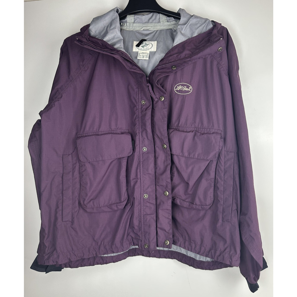 Vintage LL Bean Fly Fishing Hooded Wading Full Zip Cursive Logo Jacket Men's XXL - Picture 11 of 13